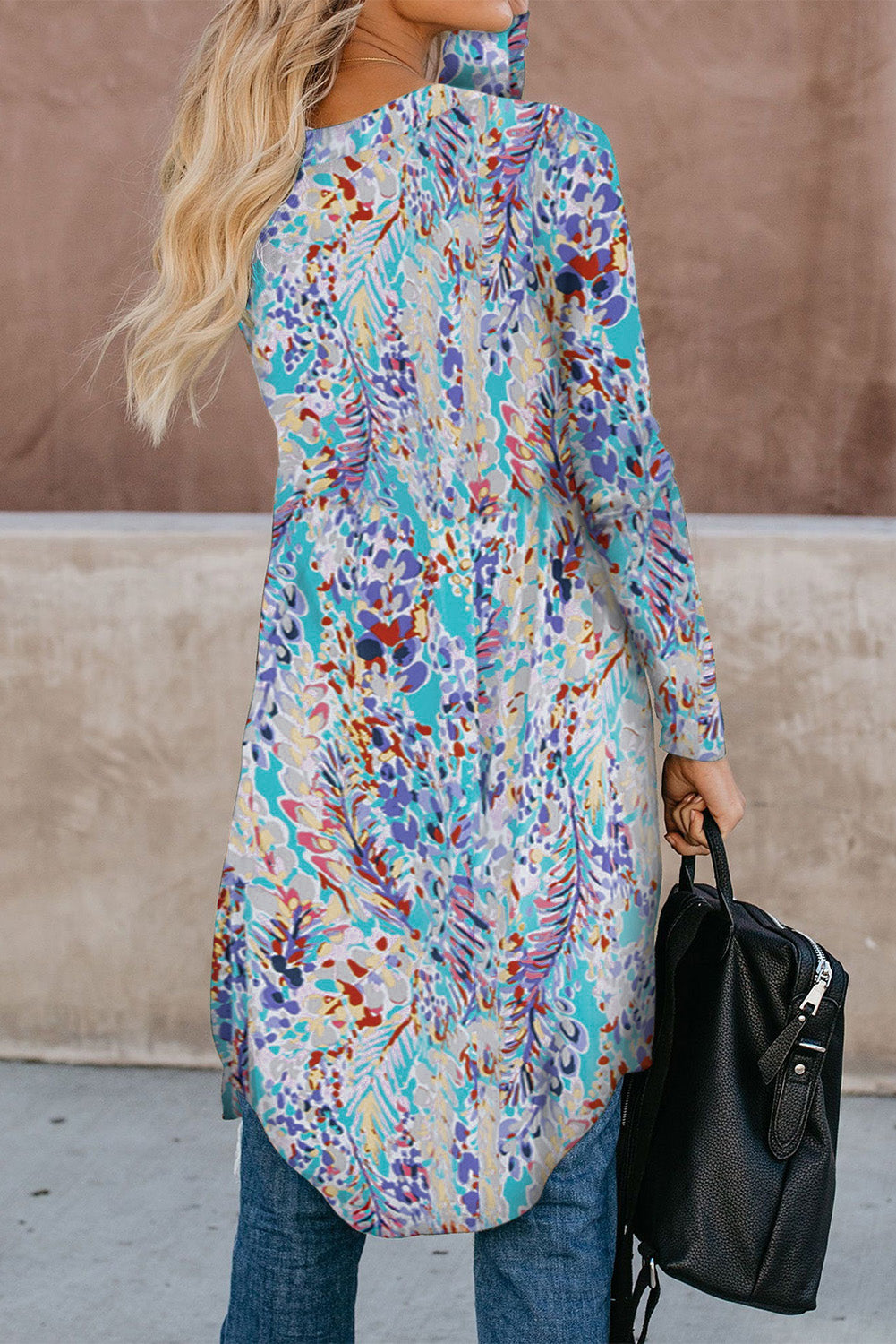 Printed Open Front Longline Cardigan- 7 Print Options
