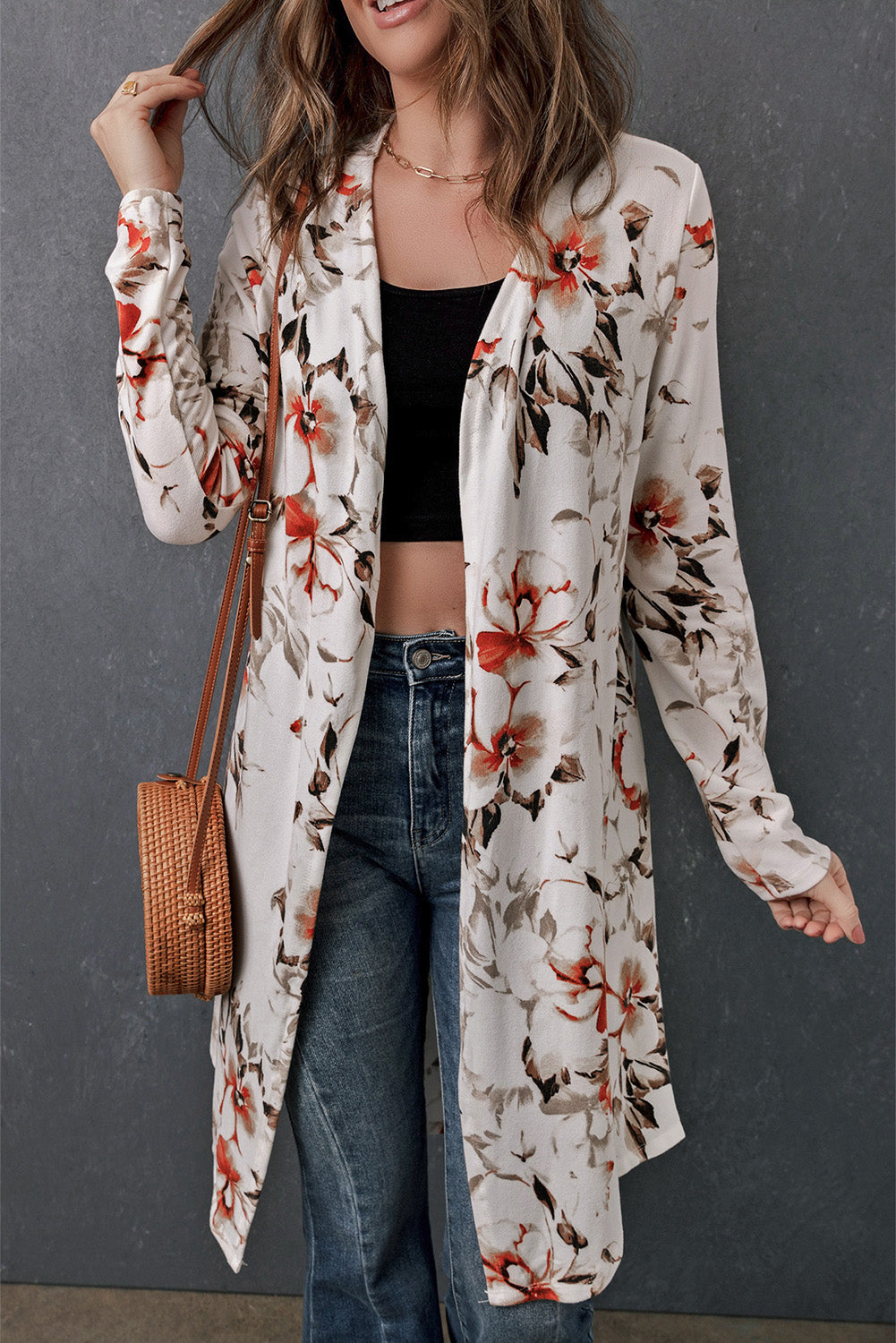 Printed Open Front Longline Cardigan- 7 Print Options