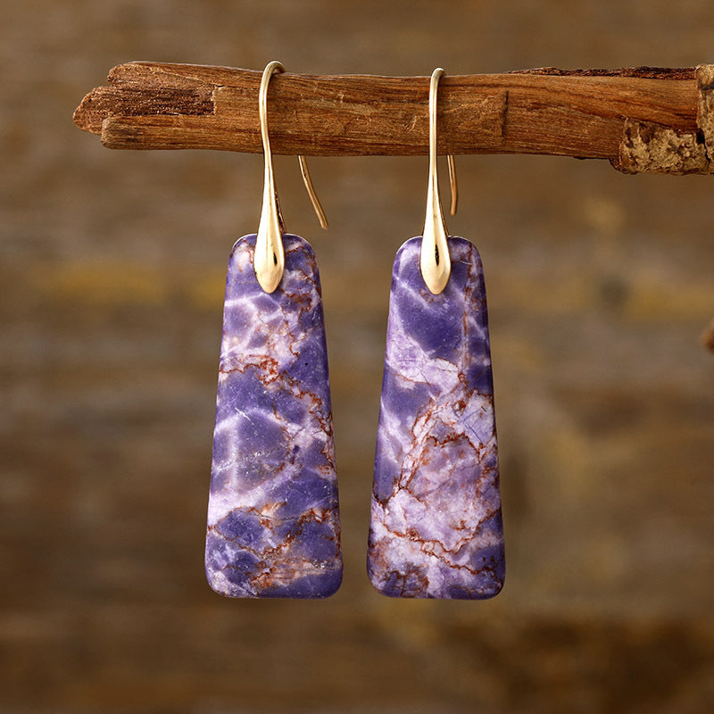 Copper Natural Stone Earrings- 4 Colors