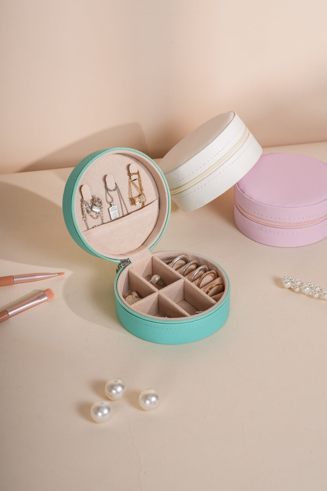 Faux Leather Jewelry Storage Box