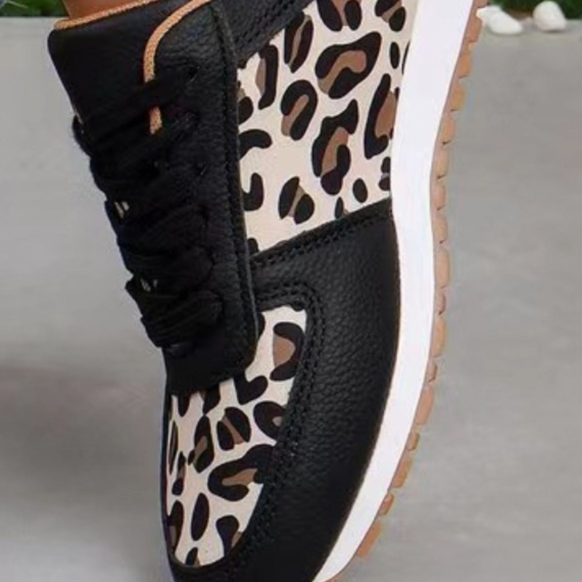 Tied Printed Faux Leather Athletic