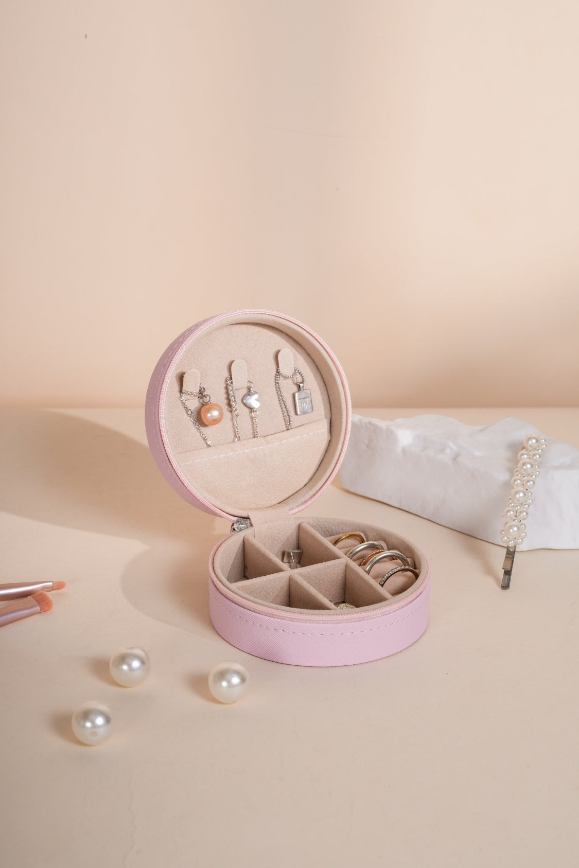 Faux Leather Jewelry Storage Box
