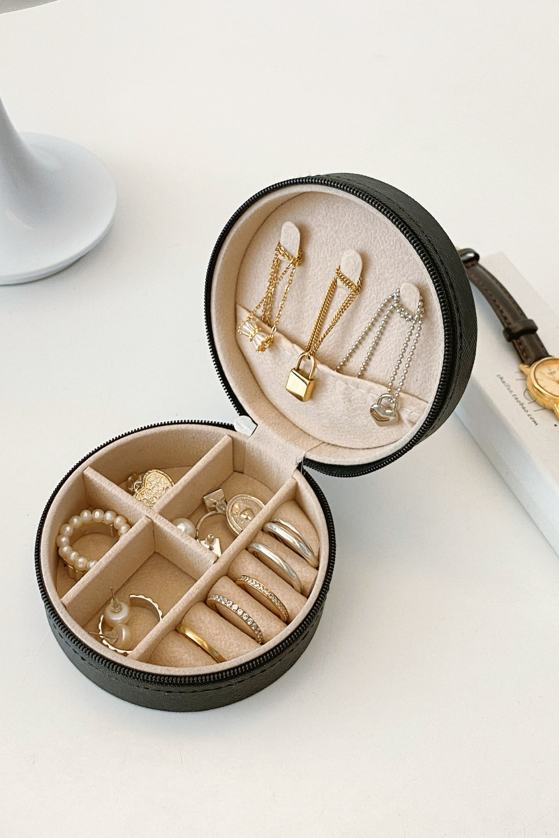 Faux Leather Jewelry Storage Box