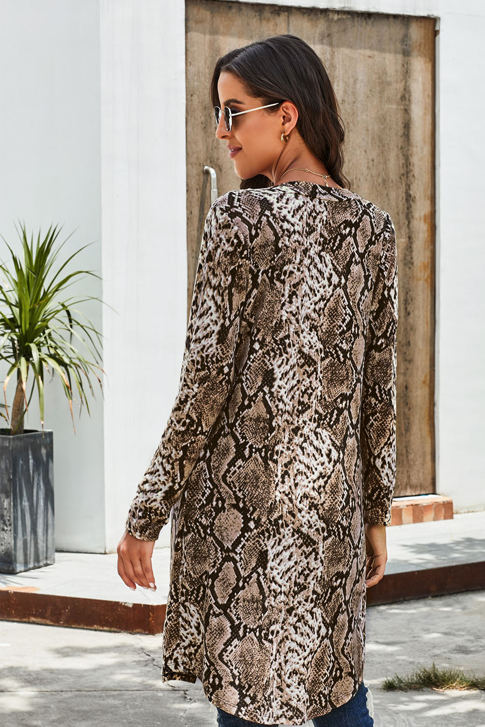 Printed Open Front Longline Cardigan- 7 Print Options