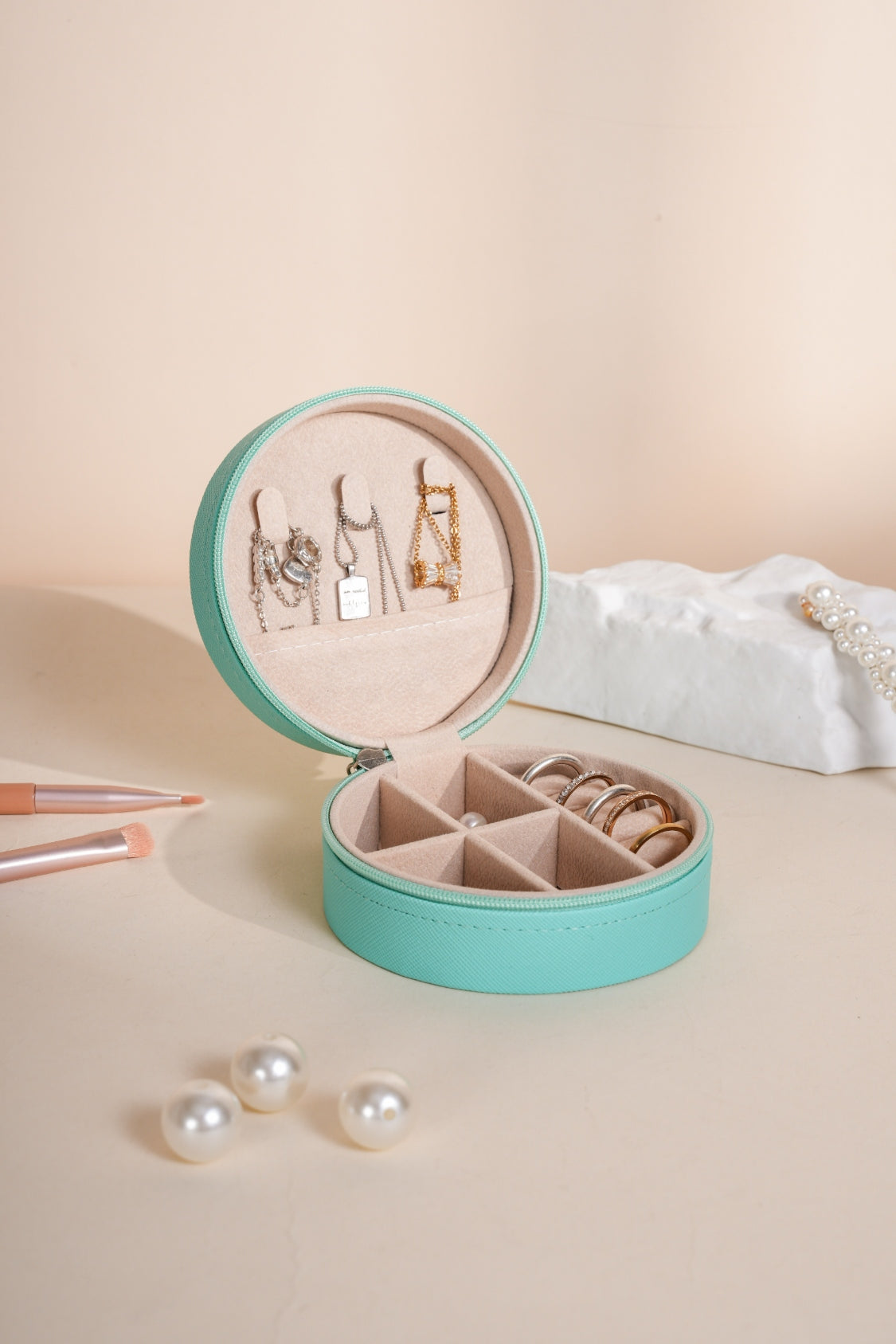 Faux Leather Jewelry Storage Box