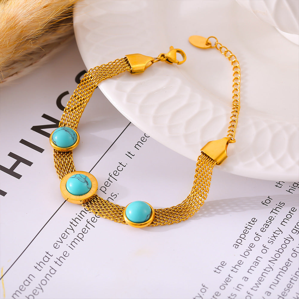 Turquoise and Gold Bracelet