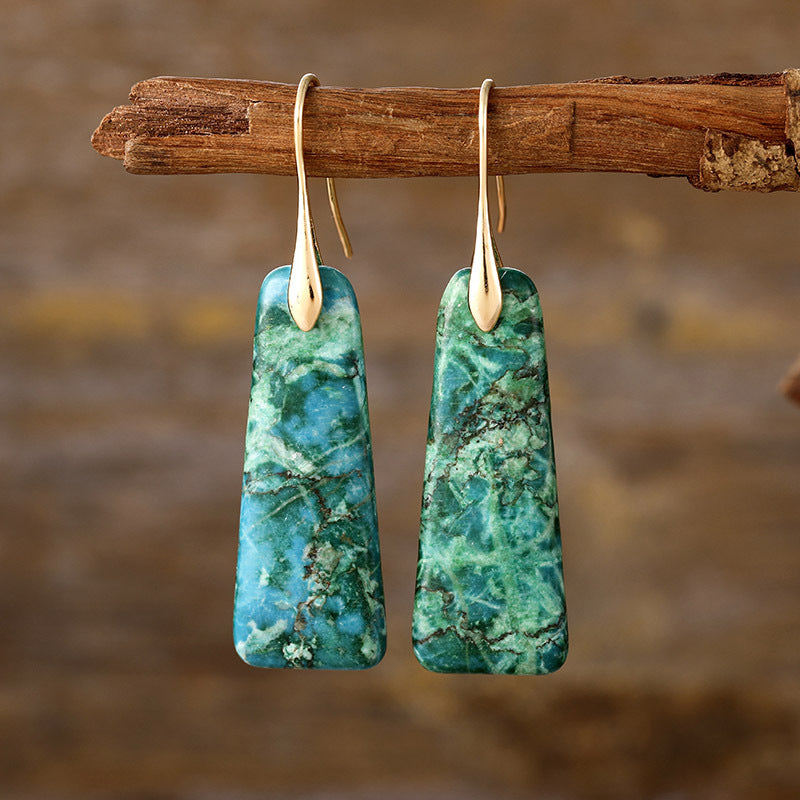 Copper Natural Stone Earrings- 4 Colors