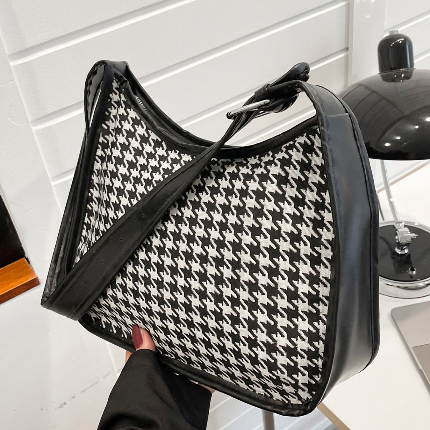 Faux Leather Adjustable Strap Shoulder Bag- 3 Prints