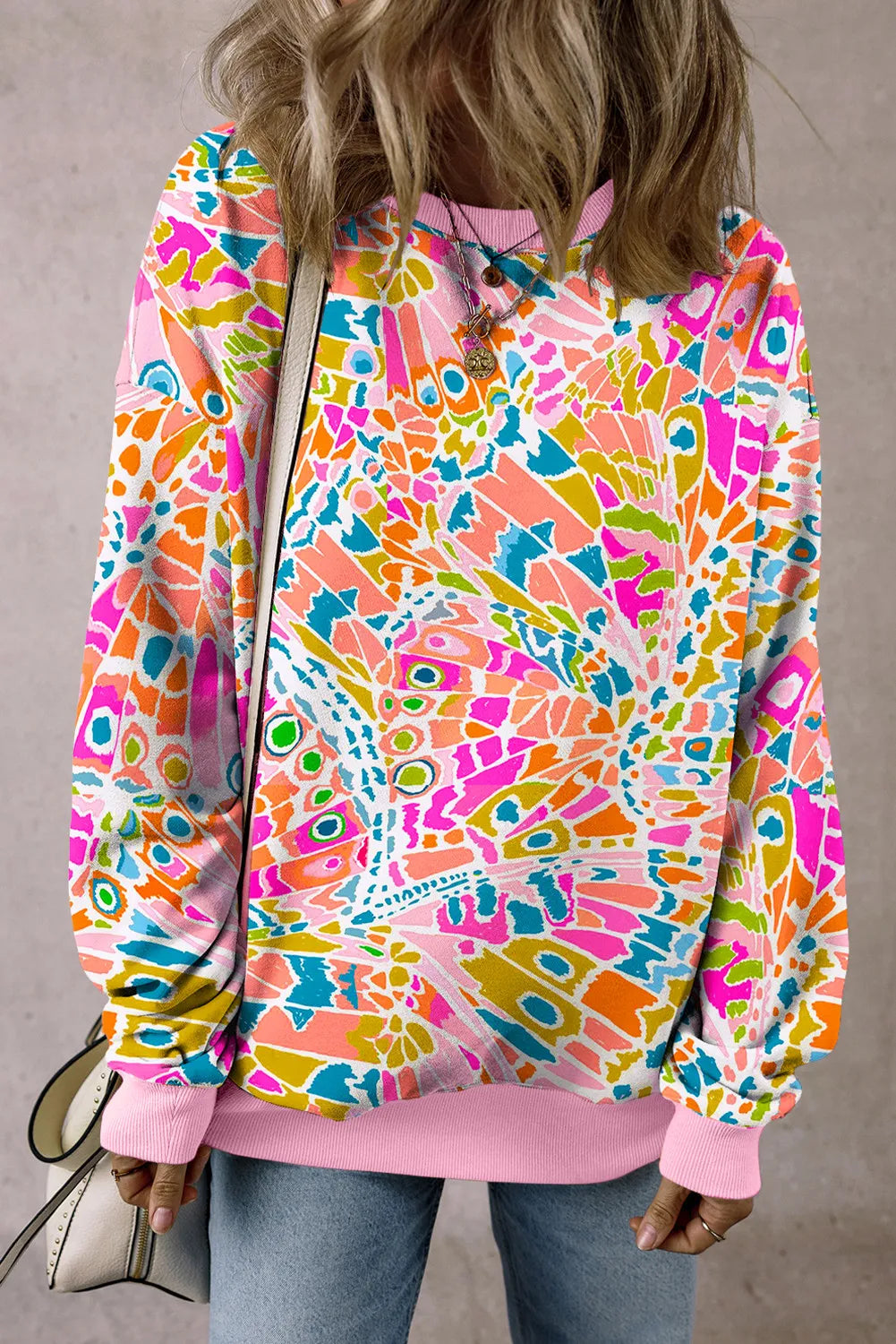 Pink Printed Sweatshirt