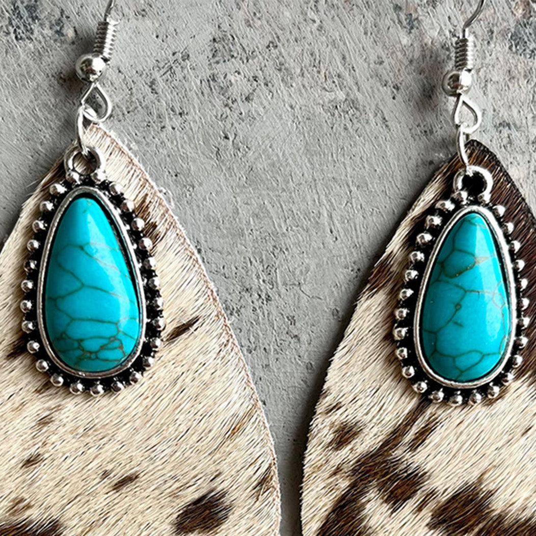 Turquoise Teardrop Earrings- 3 Prints