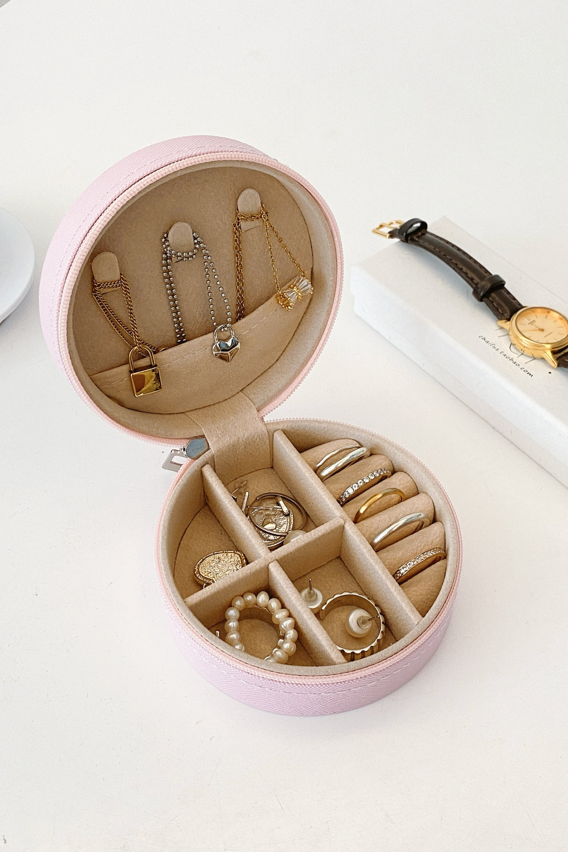 Faux Leather Jewelry Storage Box