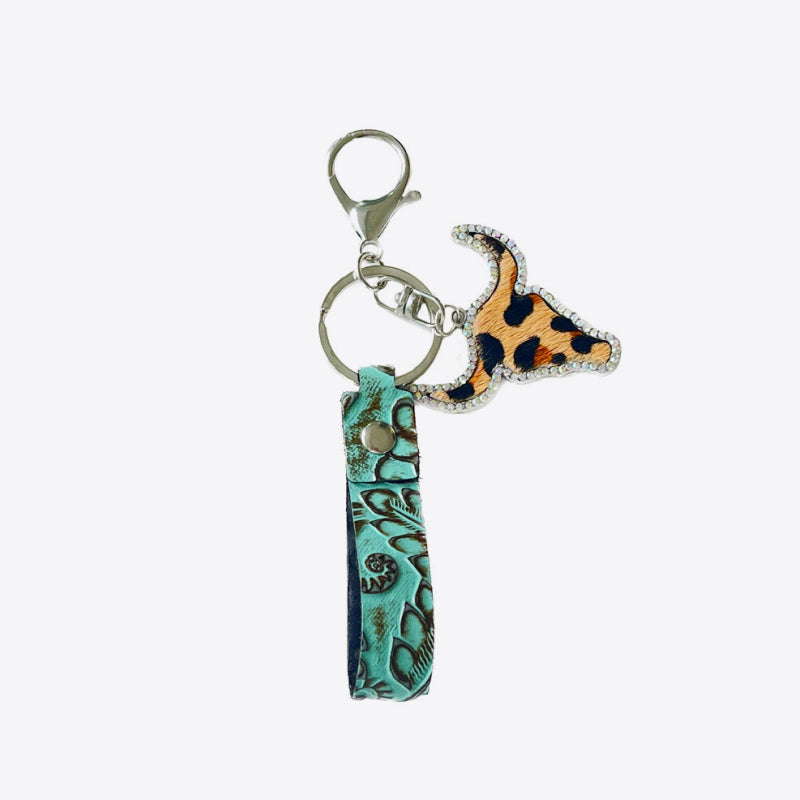 Rhinestone Bull Keychain- 7 Color Options