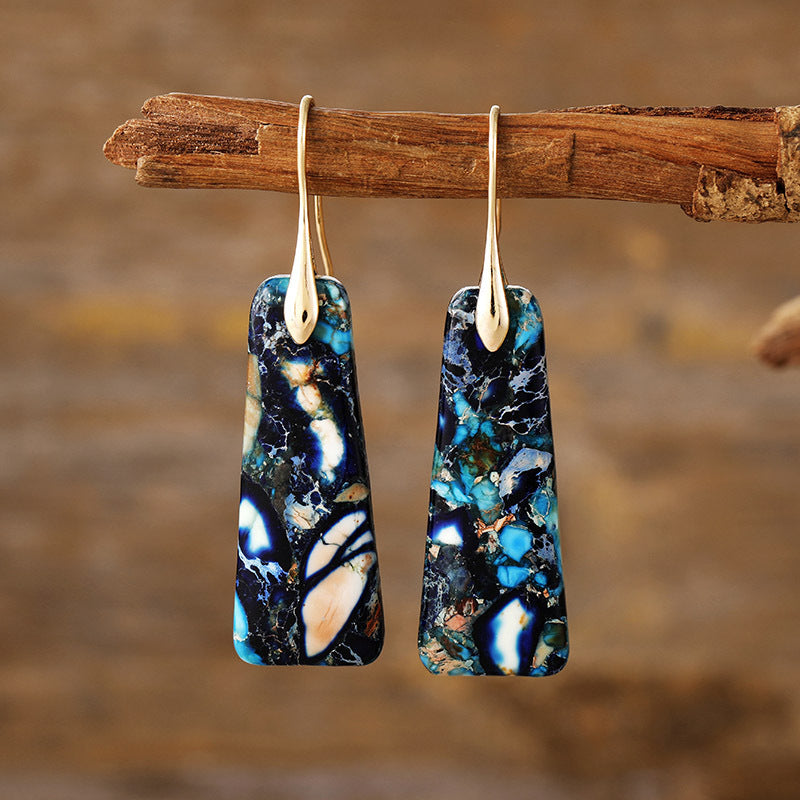 Copper Natural Stone Earrings- 4 Colors