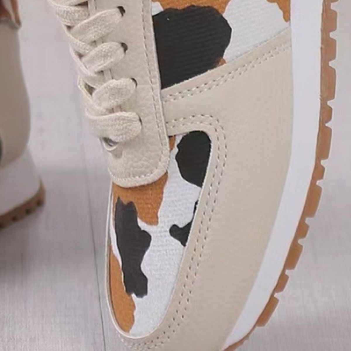 Tied Printed Faux Leather Athletic