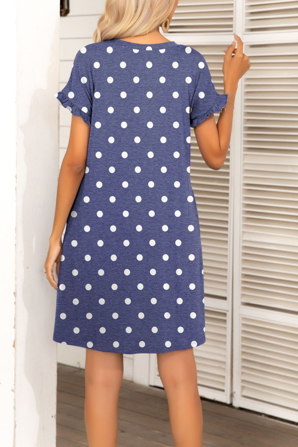 Camo Flounce Sleeve Dress with Pockets