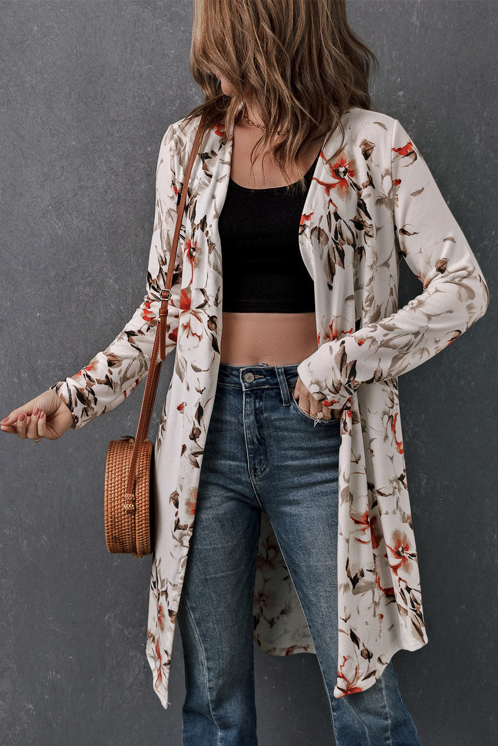 Printed Open Front Longline Cardigan- 7 Print Options