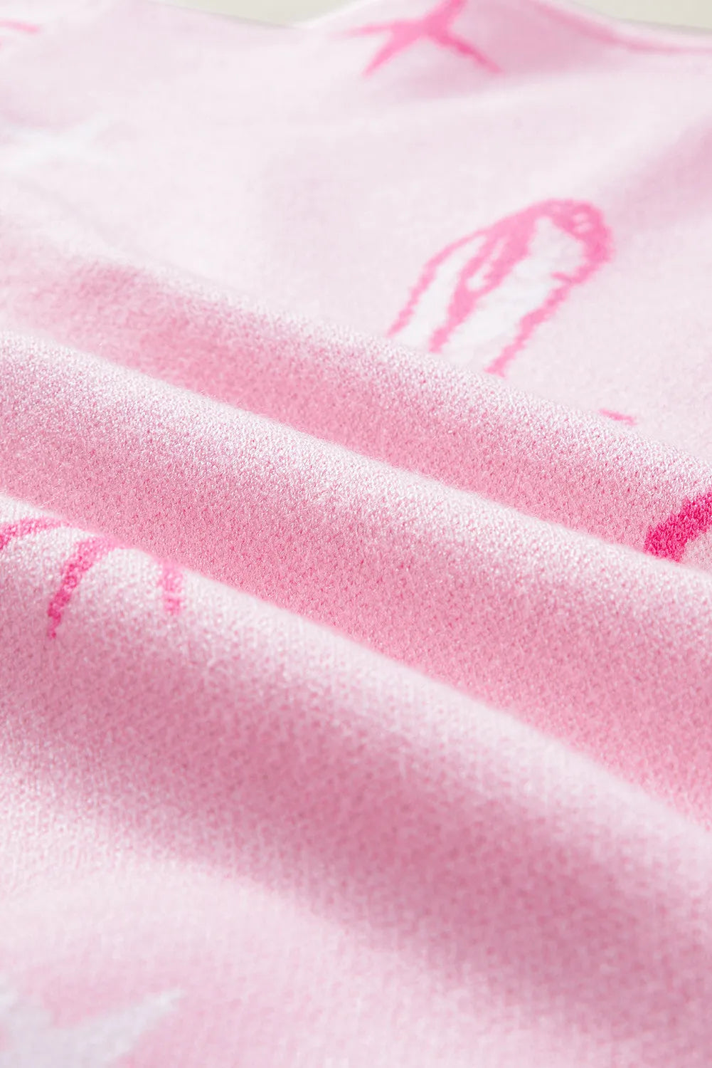 Blush Pink Boots Long Sleeve Top