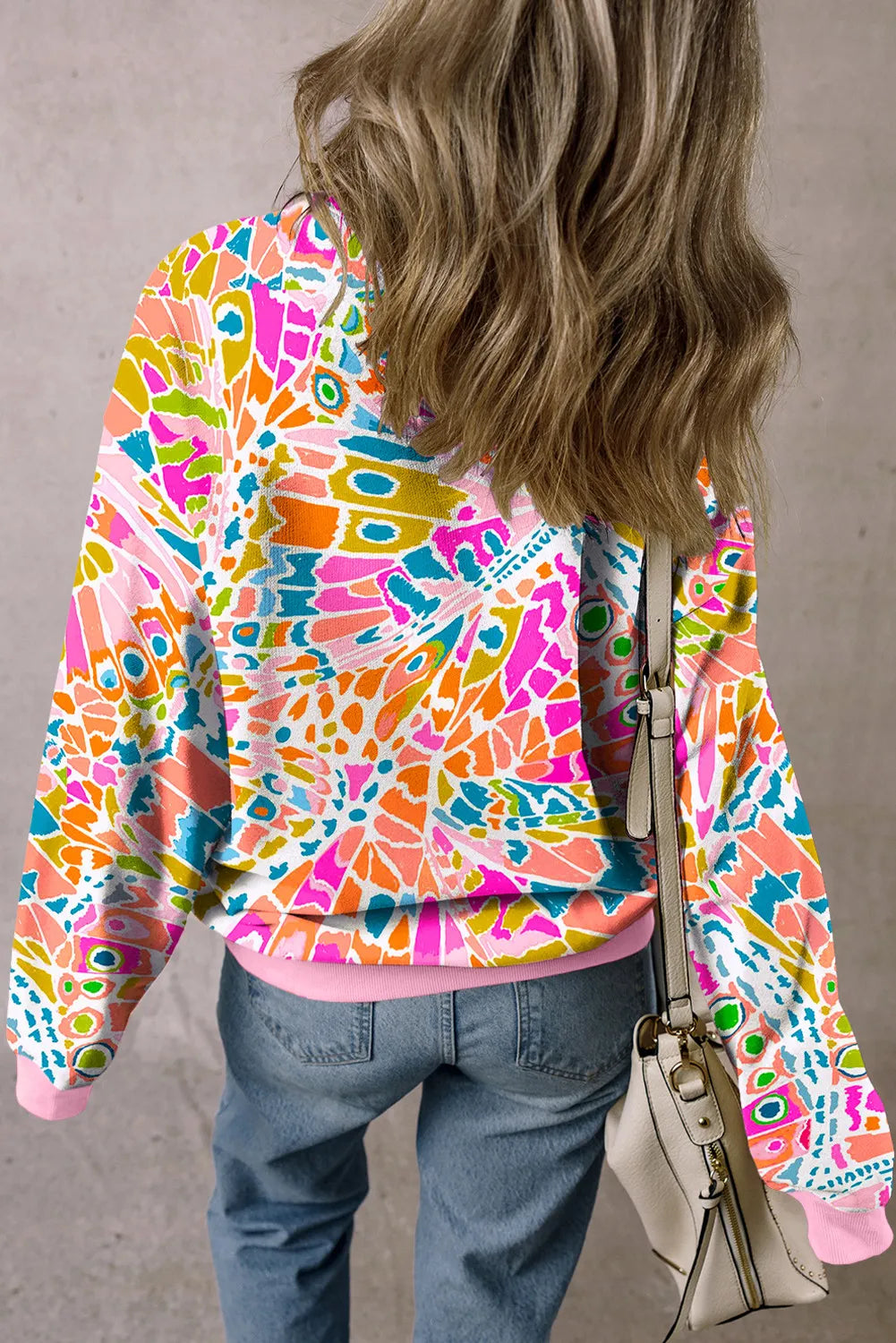 Pink Printed Sweatshirt