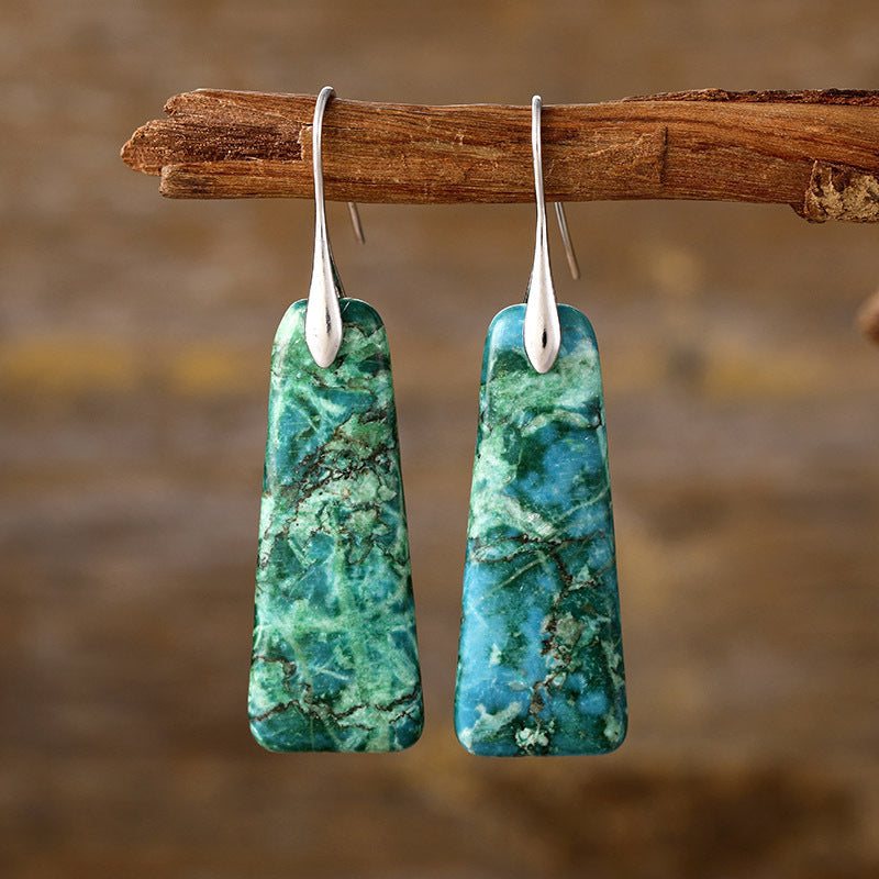 Copper Natural Stone Earrings- 4 Colors