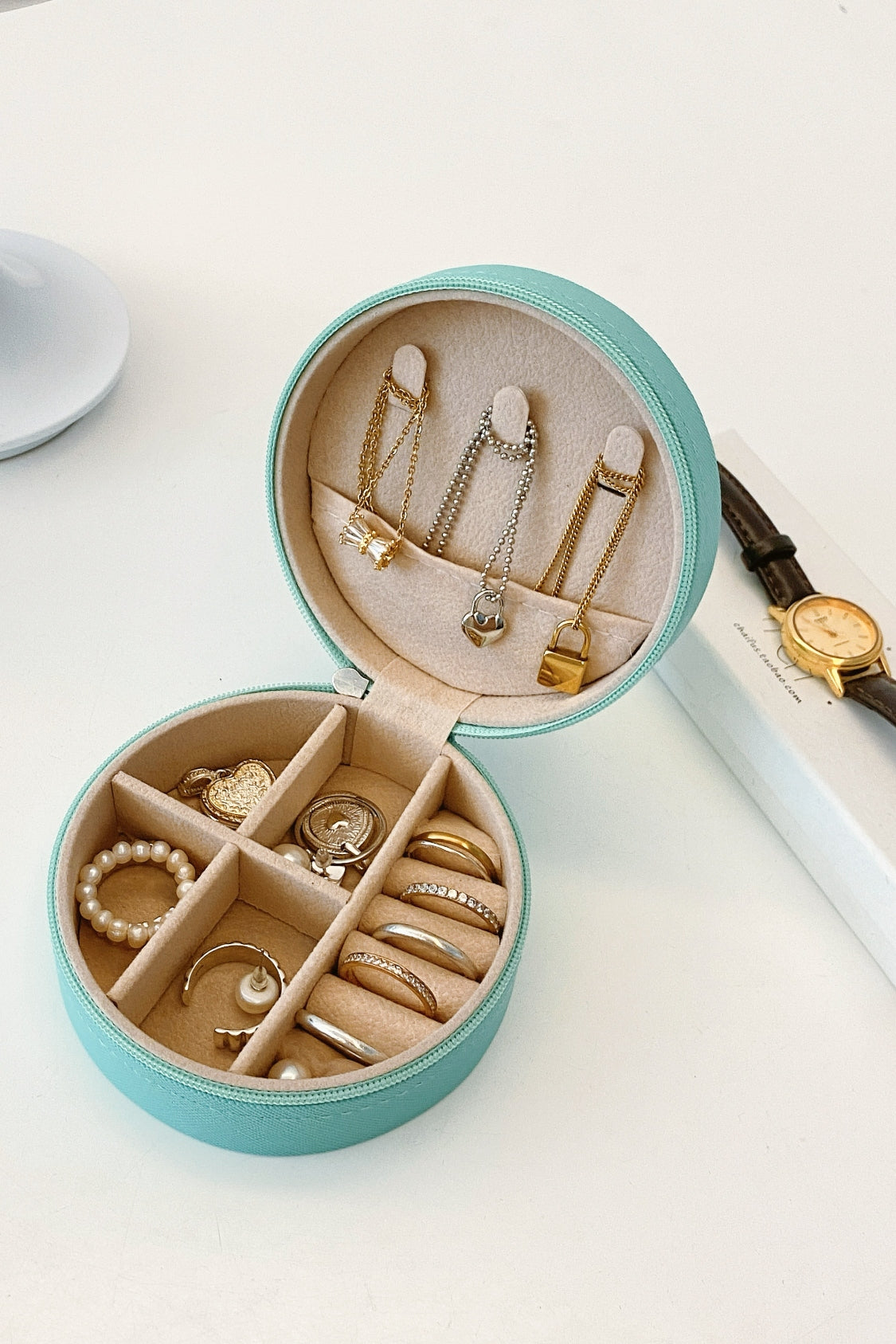 Faux Leather Jewelry Storage Box
