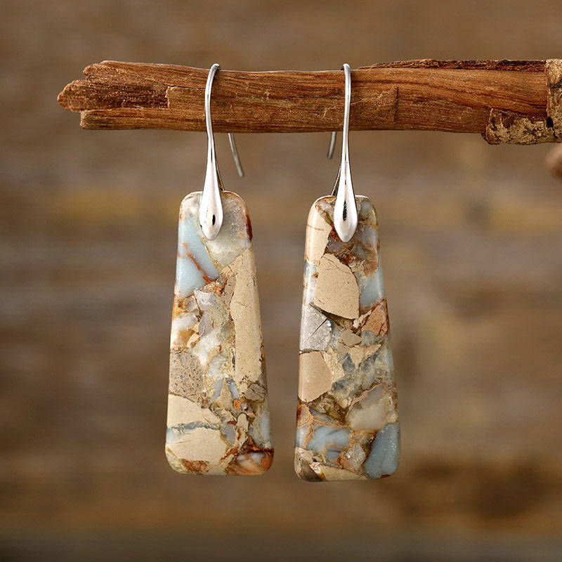 Copper Natural Stone Earrings- 4 Colors