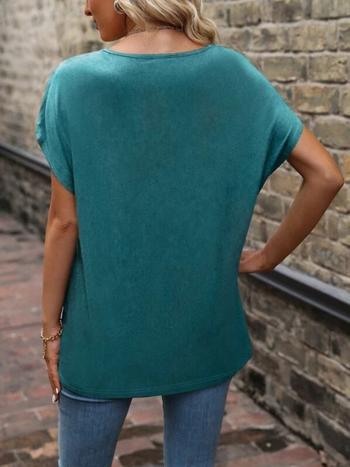 Heathered V-Neck Short Sleeve T-Shirt- 4 Colors