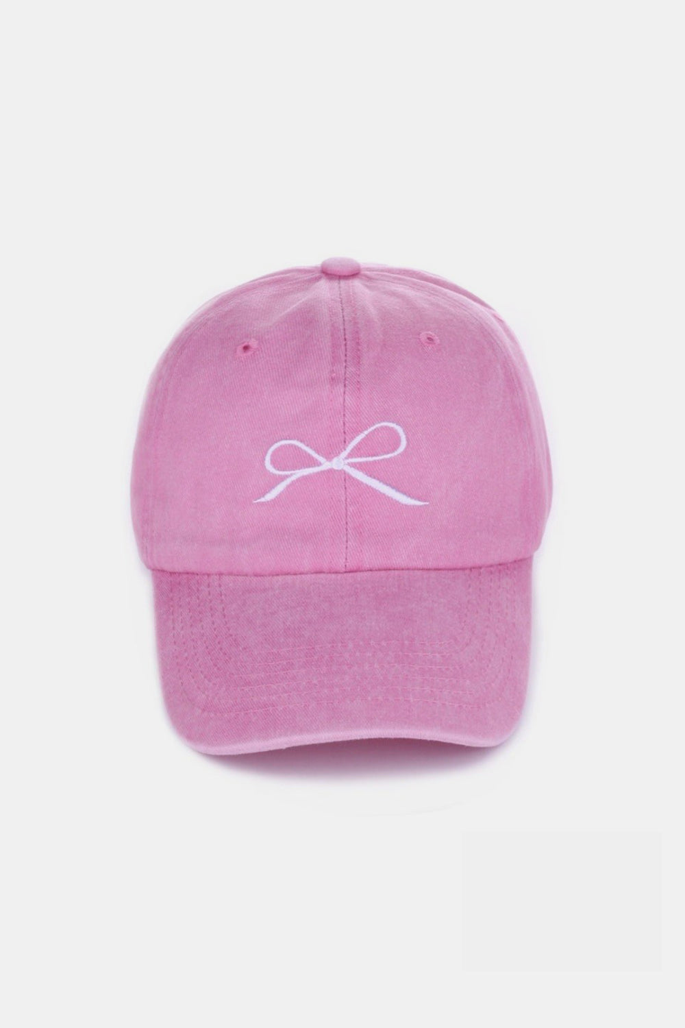 Bow Embroidered Cotton Caps- 9 Colors