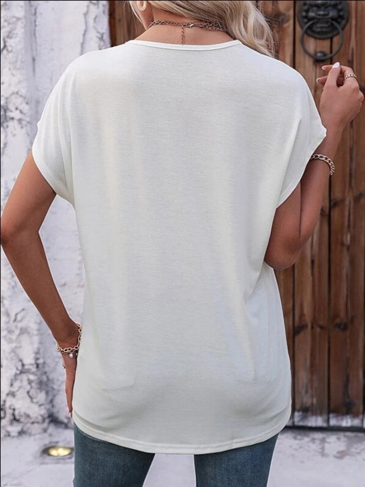 Heathered V-Neck Short Sleeve T-Shirt- 4 Colors