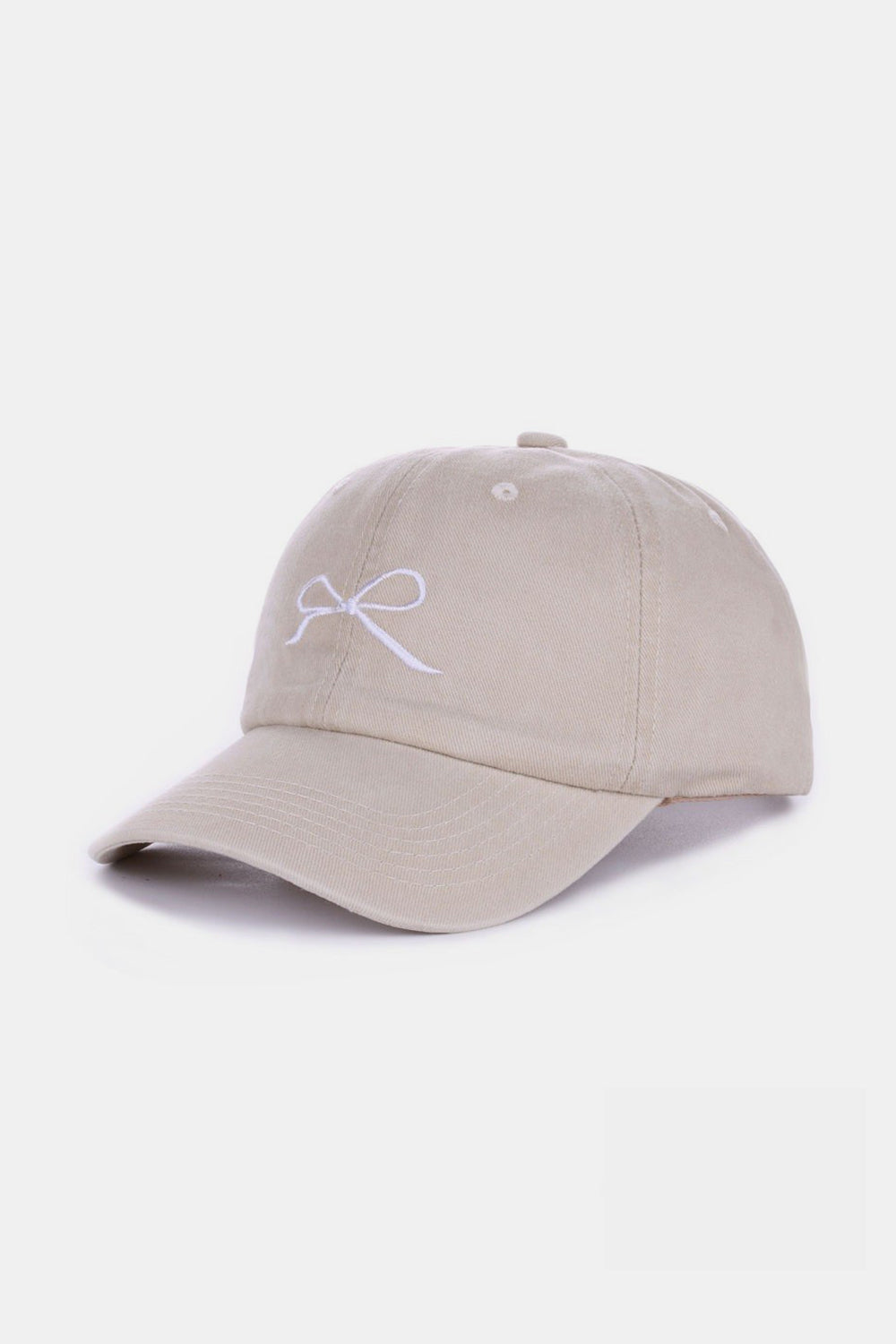 Bow Embroidered Cotton Caps- 9 Colors