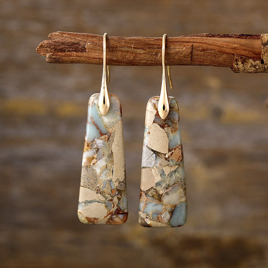 Copper Natural Stone Earrings- 4 Colors