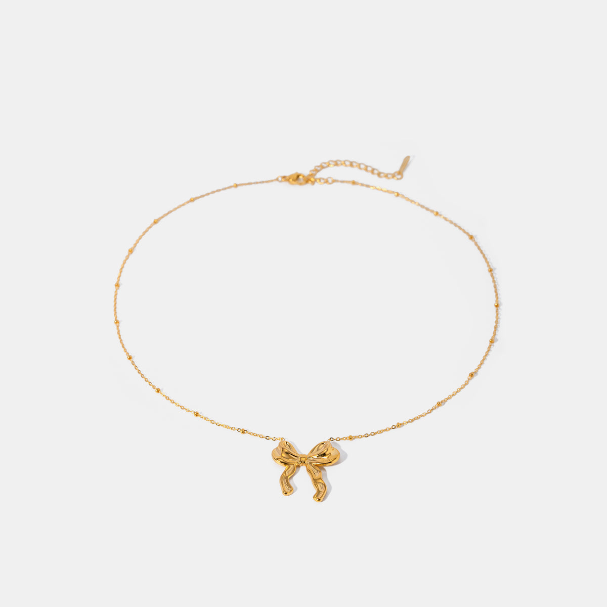 Gold Bow Pendant Necklace