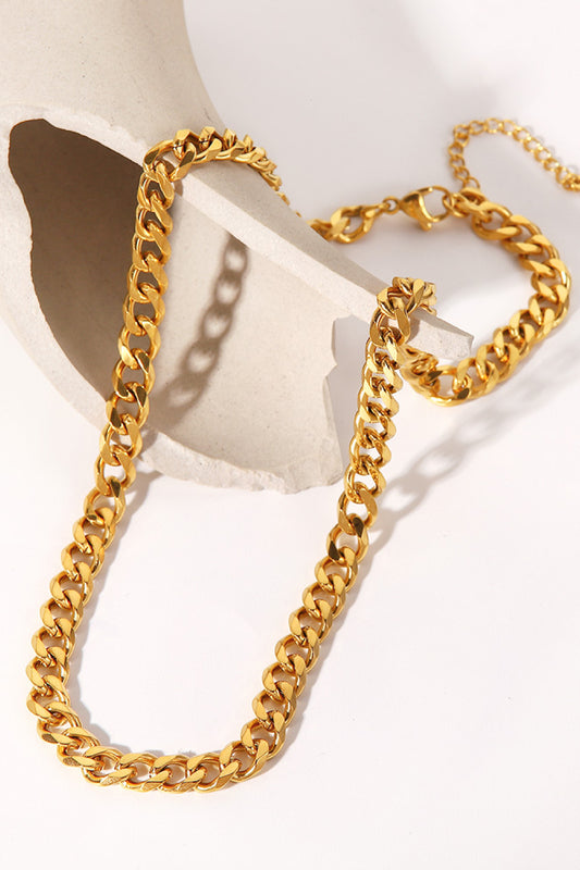 18K Gold Plated Curb Chain Necklace