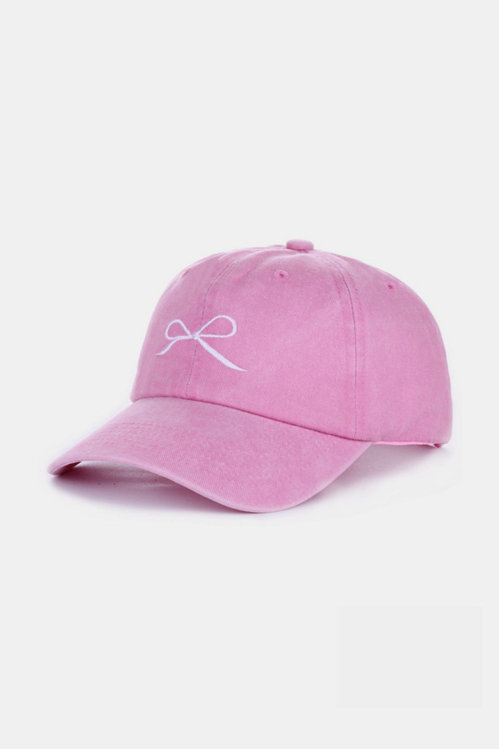 Bow Embroidered Cotton Caps- 9 Colors