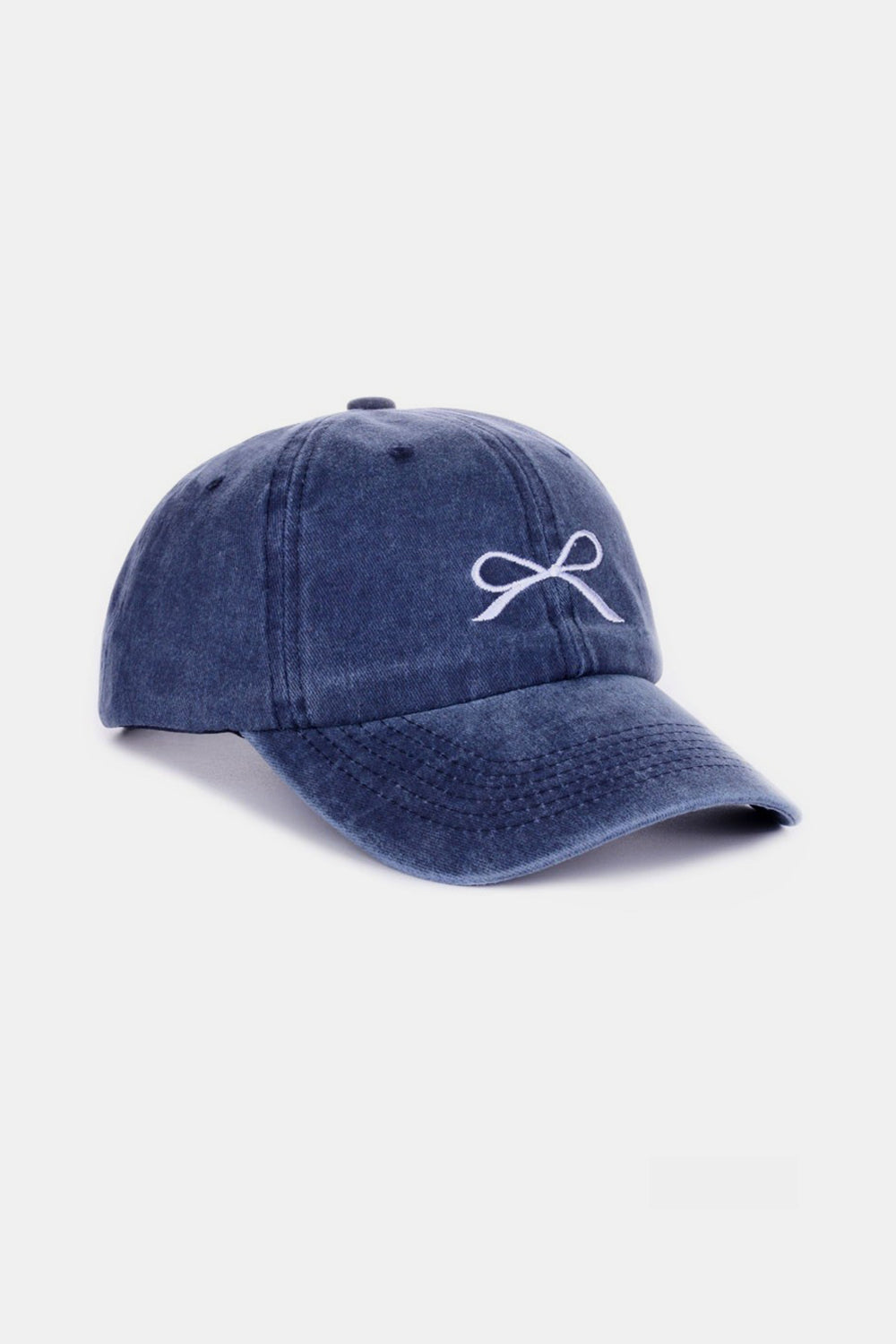 Bow Embroidered Cotton Caps- 9 Colors