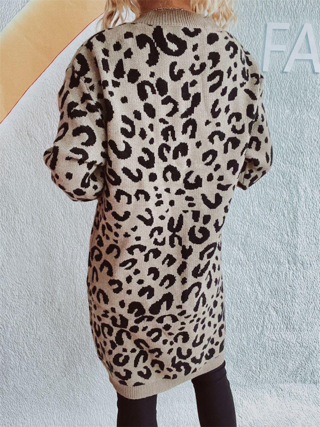 Leopard Round Neck Long Sleeve Sweater