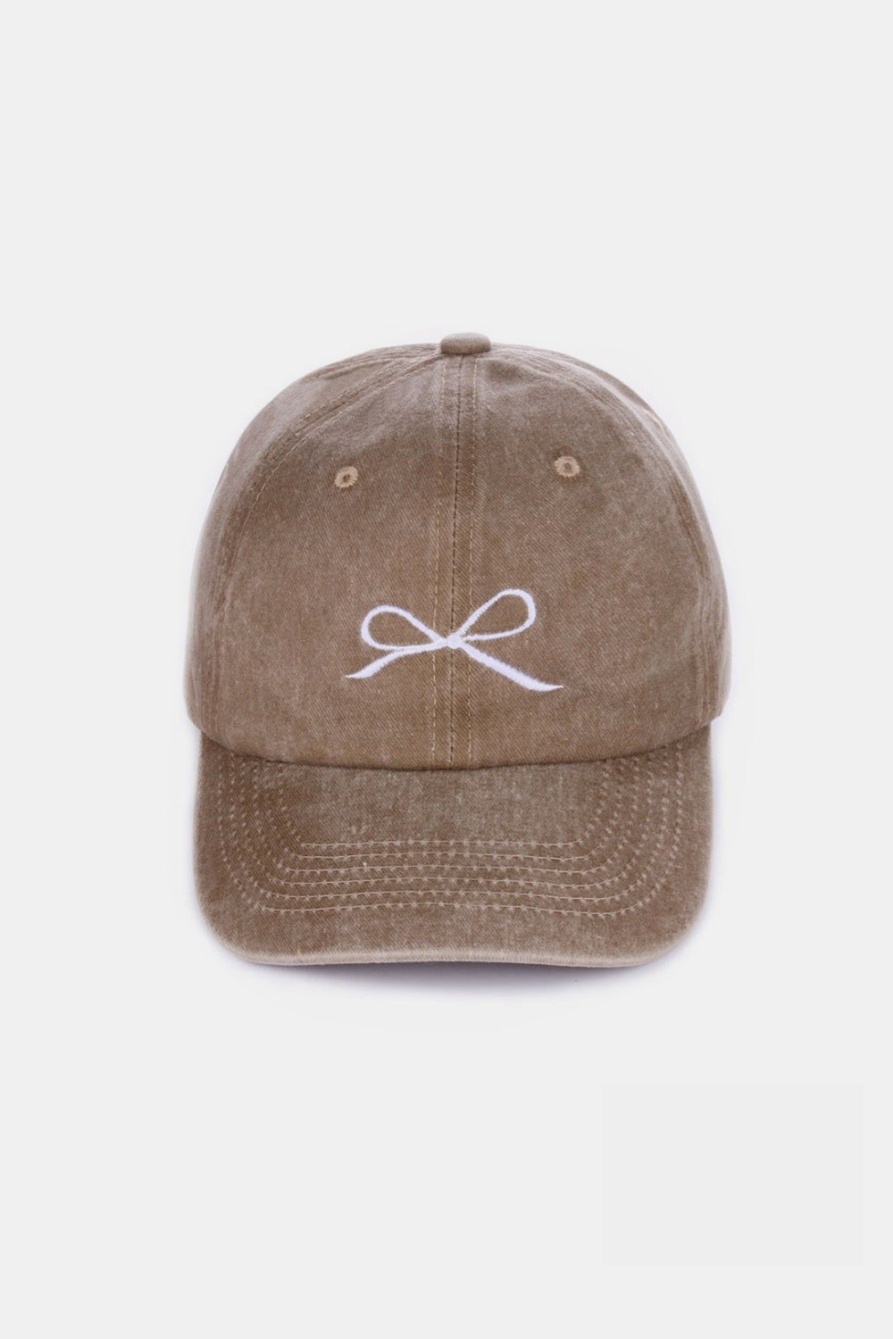 Bow Embroidered Cotton Caps- 9 Colors