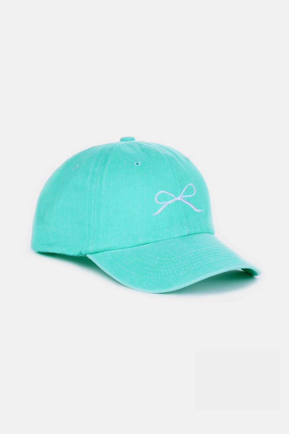 Bow Embroidered Cotton Caps- 9 Colors