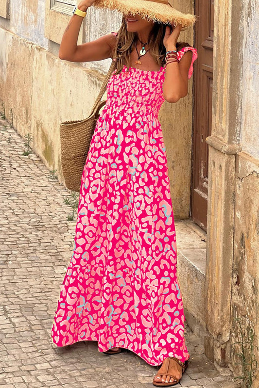 Leopard Wide Strap Dress- 2 Colors