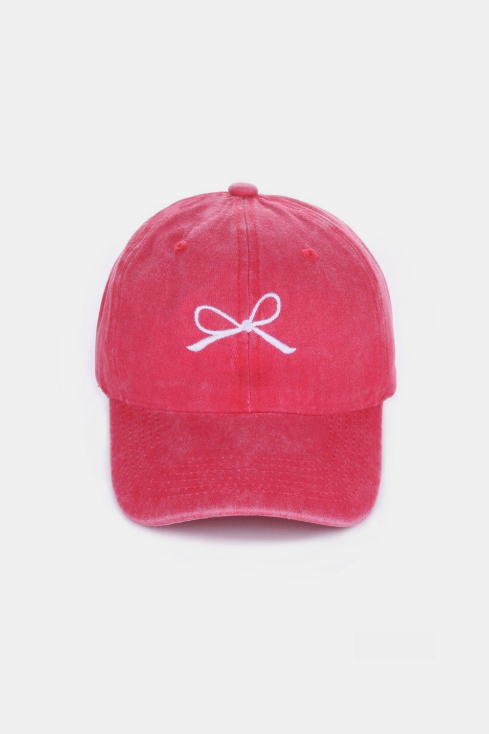 Bow Embroidered Cotton Caps- 9 Colors