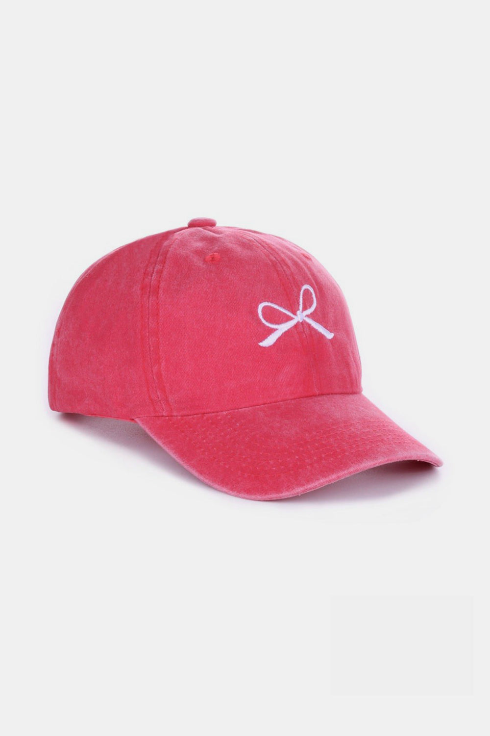 Bow Embroidered Cotton Caps- 9 Colors