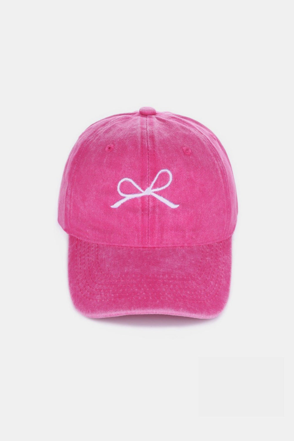 Bow Embroidered Cotton Caps- 9 Colors