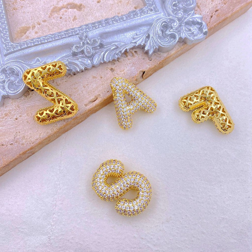 Crystal Bubble Initial Necklace