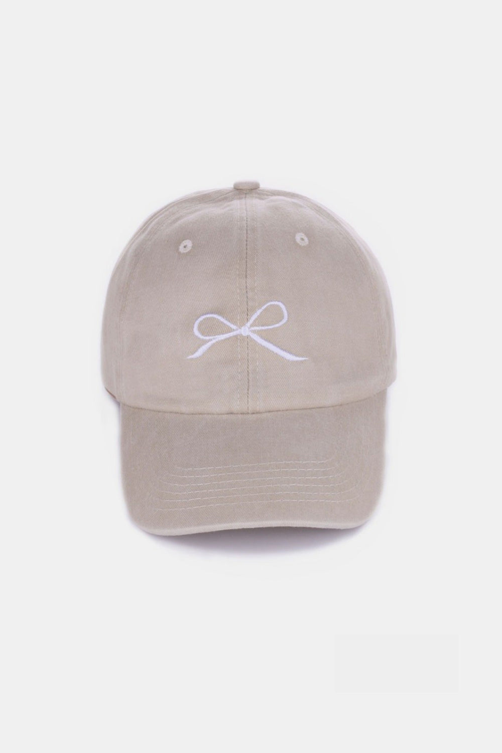 Bow Embroidered Cotton Caps- 9 Colors