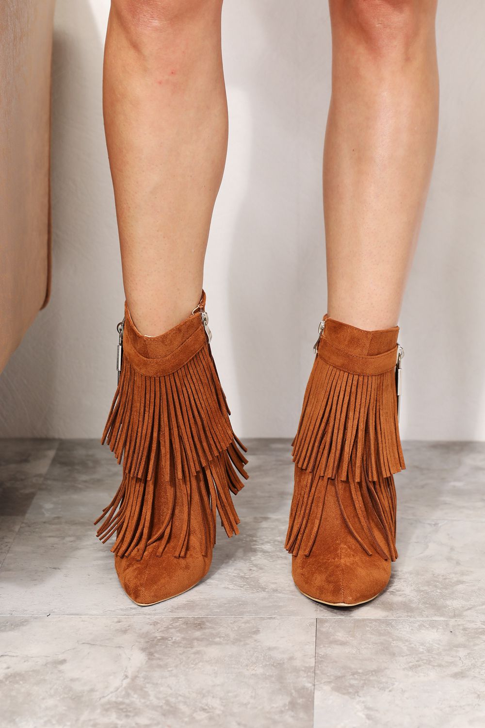 Tassel Wedge Heel Ankle Booties