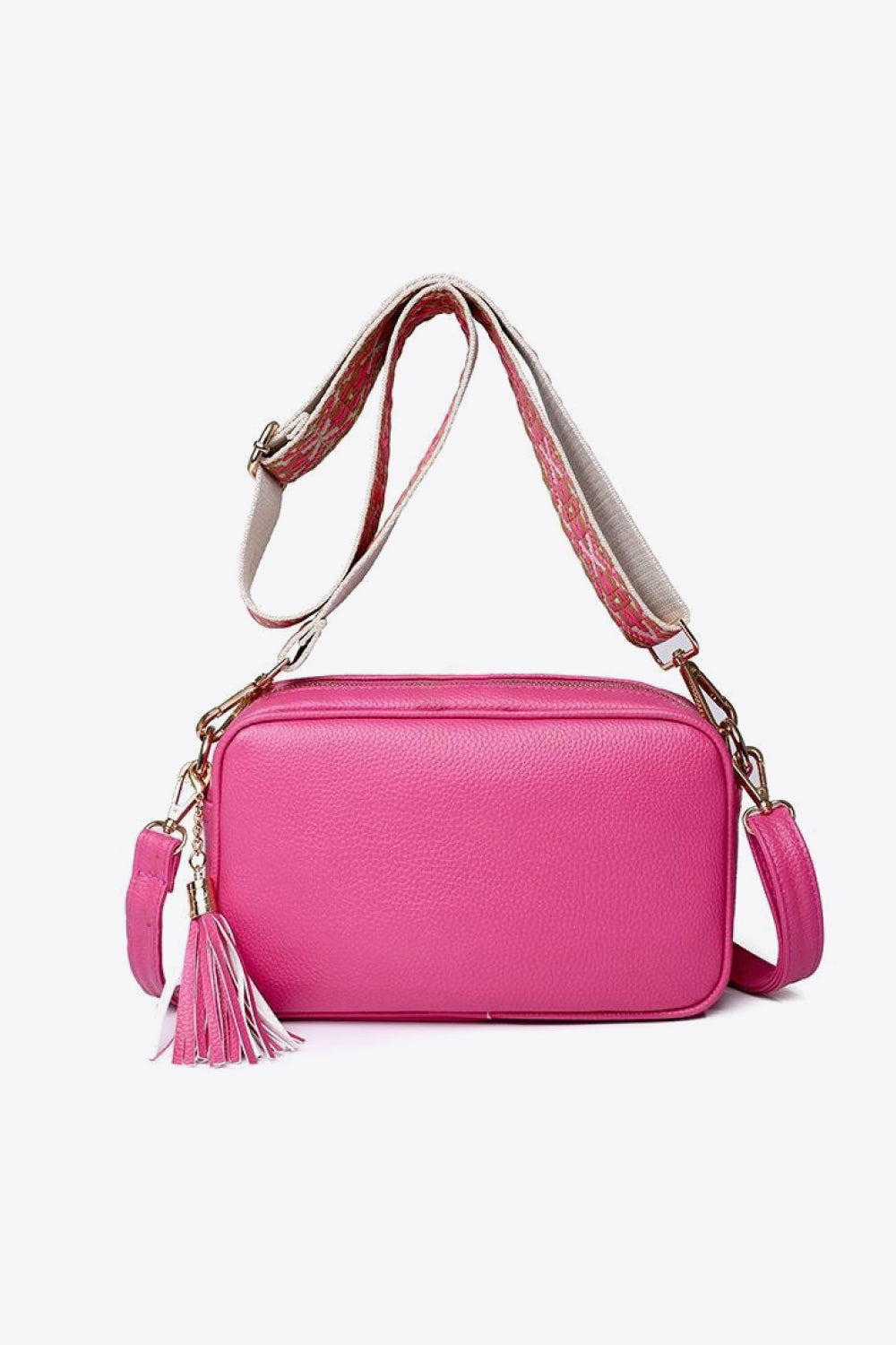 Faux Leather Tassel Crossbody Bag- 7 Colors