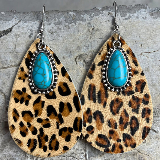 Turquoise Teardrop Earrings- 3 Prints