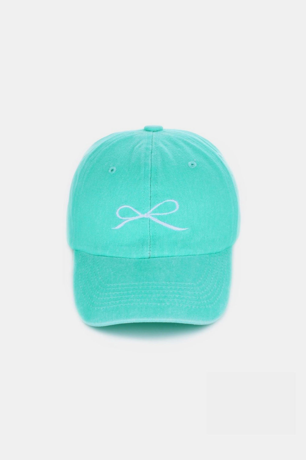 Bow Embroidered Cotton Caps- 9 Colors