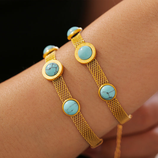 Turquoise and Gold Bracelet