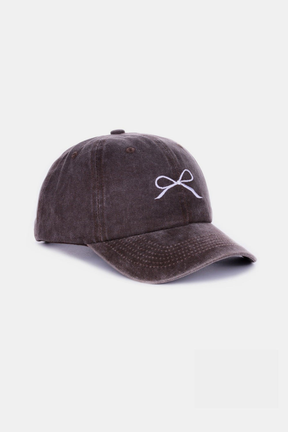 Bow Embroidered Cotton Caps- 9 Colors